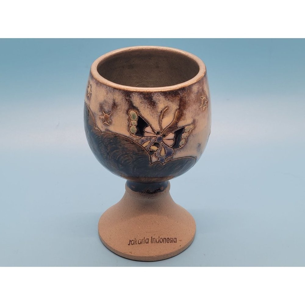 Butterfly Salt Pottery Goblet